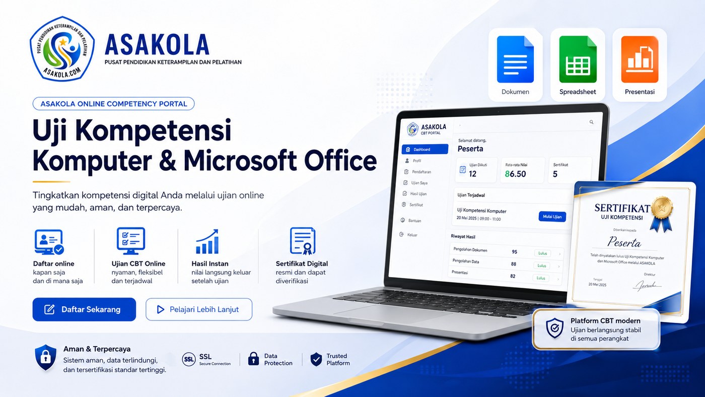 Portal uji kompetensi komputer ASAKOLA.COM